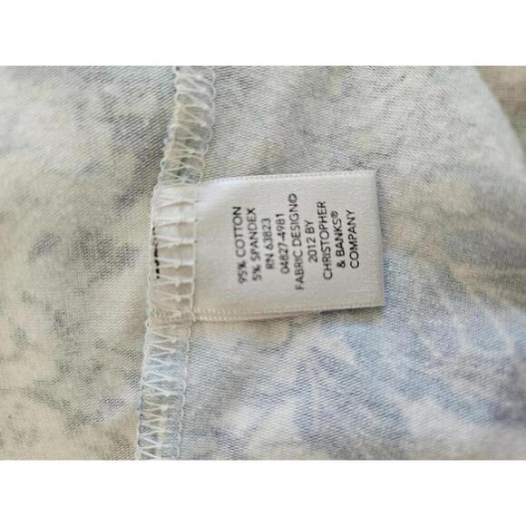 Christopher & Banks medium cream & blue 3/4 sleeve tee shirt. Comfy & cute! - Picture 4 of 5